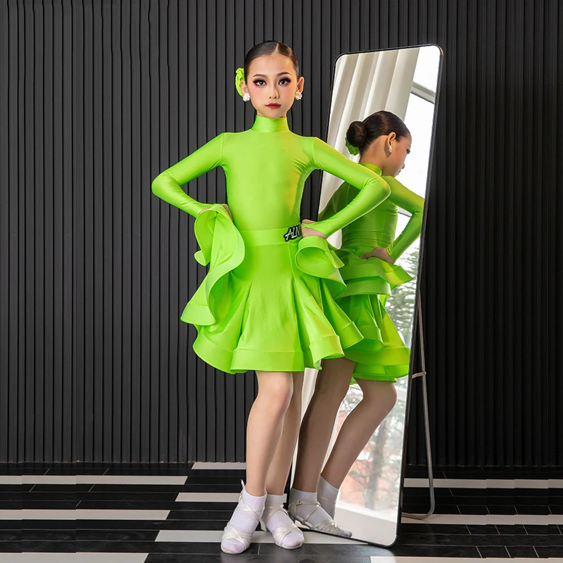 2025 New Latin Dance Costumes For Girls Long Sleeve High Neck Top Fishbone Skirts Suit Kids Chacha Rumba Latin Clothes DQS19455
2025 New Latin Dance Costumes For Girls Long Sleeve High Neck Top Fishbone Skirts Suit Kids Chacha Rumba Latin Clothes DQS19455