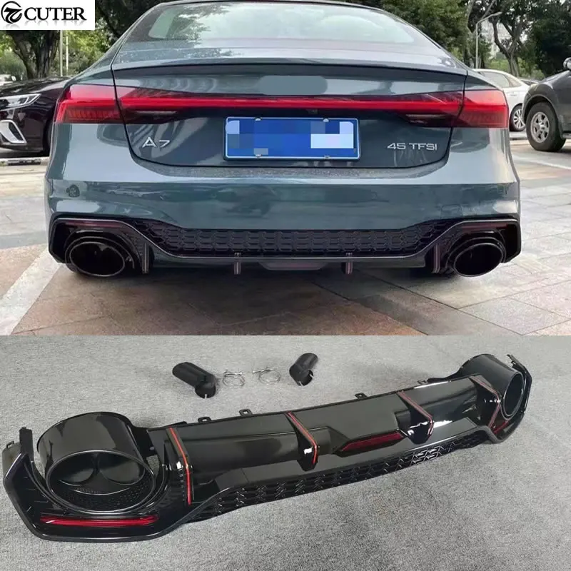 A7 Sline Rs7 Style P Диффузор заднего бампера Сплиттер с насадками выхлопных труб для Audi A7 S-line Car Body Kit 19-22
A7 Sline Rs7 Style P Диффузор заднего бампера Сплиттер с насадками выхлопных труб для Audi A7 S-line Car Body Kit 19-22