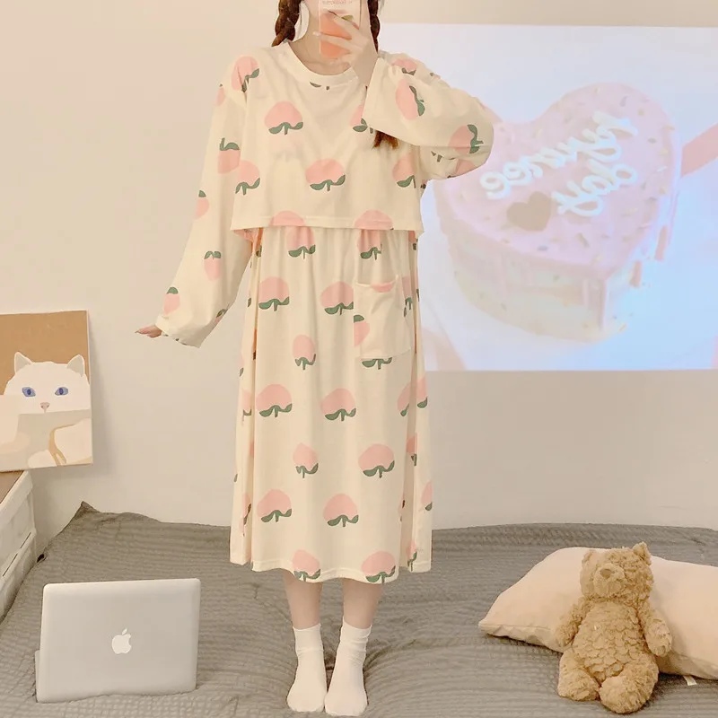 Autumn Maternity Nursing Dress Long Sleeve Fashion Print Breastfeeding Pajamas Postpartum Woman Lactation Nightgown Sleep Dress
Autumn Maternity Nursing Dress Long Sleeve Fashion Print Breastfeeding Pajamas Postpartum Woman Lactation Nightgown Sleep Dress