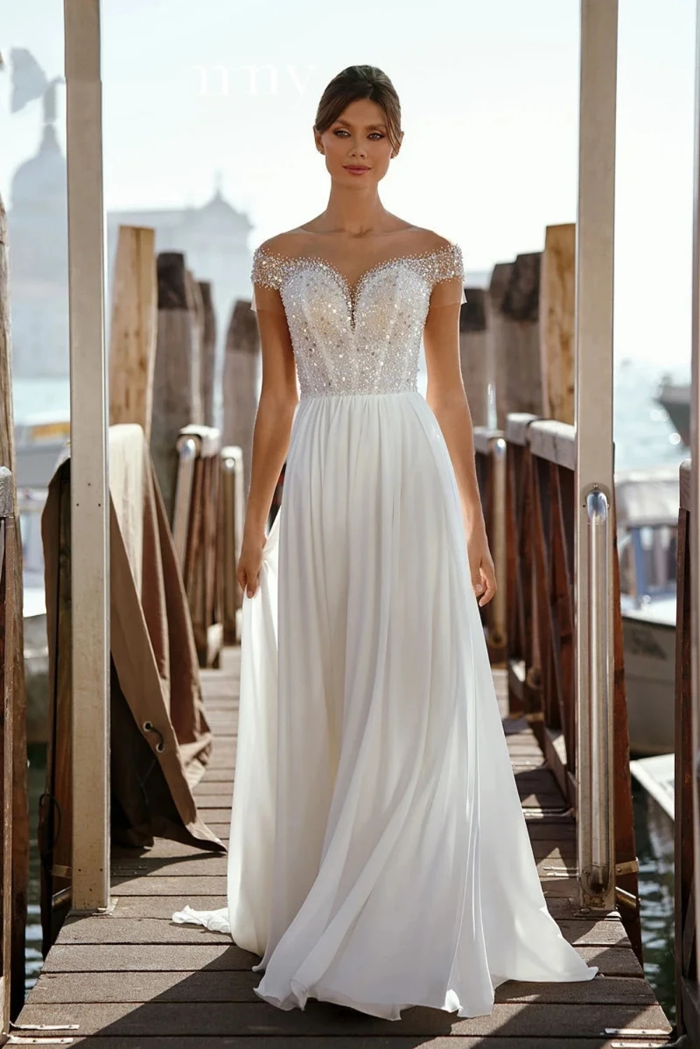 Haohao 2024 Princess Chiffon Wedding Dress V Neck Button Back Cap Sleeve Sequined A Line Elegant Bridal Gown Robe De Mariee
Haohao 2024 Princess Chiffon Wedding Dress V Neck Button Back Cap Sleeve Sequined A Line Elegant Bridal Gown Robe De Mariee