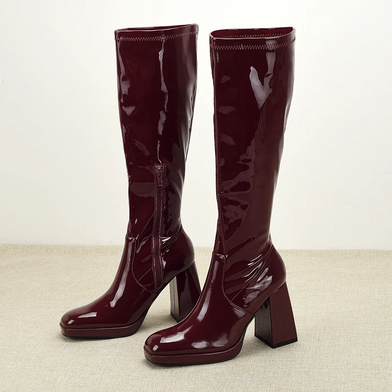 Длинные сапоги винно-красного цвета, женские модные модели ow Thi, кожаные рыцарские сапоги на высоком каблуке с квадратным каблуком, зимнее oes
Длинные сапоги винно-красного цвета, женские модные модели ow Thi, кожаные рыцарские сапоги на высоком каблуке с квадратным каблуком, зимнее oes