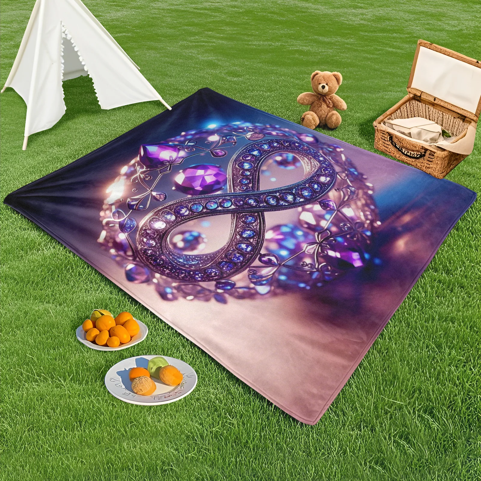 Mobius Loop Inspired Gemstone Purple Luxurious Design Outdoor Picnic Blanket For Creative Camping And Elegant Beach Use
Mobius Loop Inspired Gemstone Purple Luxurious Design Outdoor Picnic Blanket For Creative Camping And Elegant Beach Use
