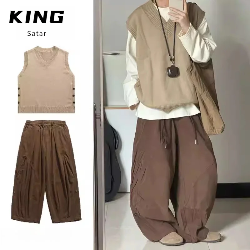 Men's V-ne Svel Knitted Vest Set Two Pieces Autumn Faion College Sle Retro Simple Design Polyester Blend Long Pants
Men's V-ne Svel Knitted Vest Set Two Pieces Autumn Faion College Sle Retro Simple Design Polyester Blend Long Pants