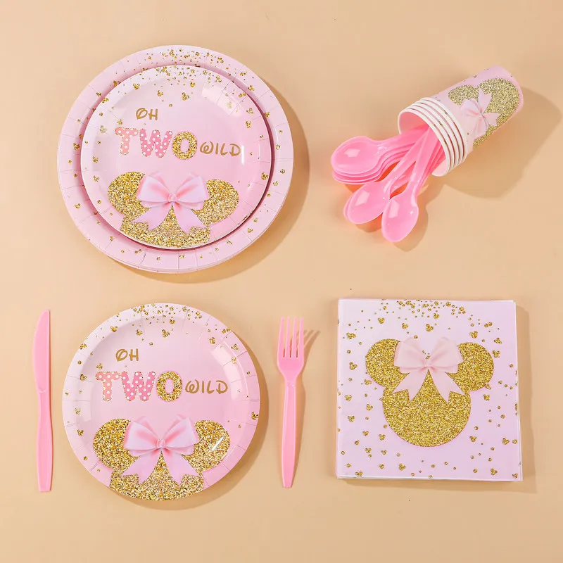 Набор одноразовой посуды для детского дня рождения в стиле Минни Маус, розово-золотой с блестками, декор для стола, сувениры
Набор одноразовой посуды для детского дня рождения в стиле Минни Маус, розово-золотой с блестками, декор для стола, сувениры