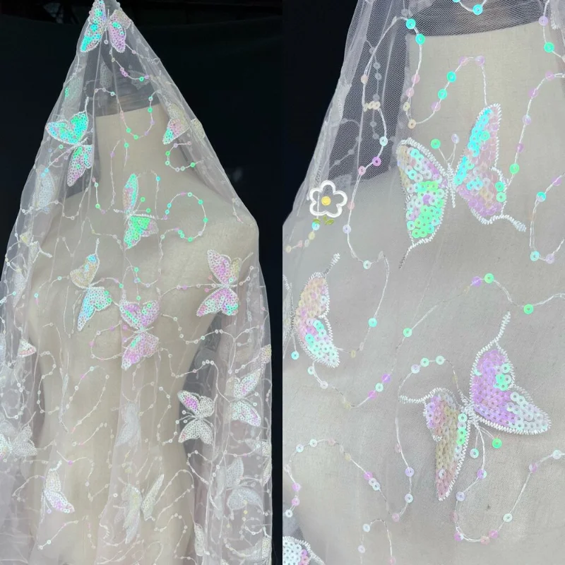 Butterfly Sequin Embroidery Lace Mesh Fabric for DIY Sewing Evening Dress Performance Costume Clothing Fashion Material Cloth
Butterfly Sequin Embroidery Lace Mesh Fabric for DIY Sewing Evening Dress Performance Costume Clothing Fashion Material Cloth