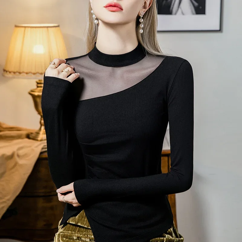 Long Sleeve Streetwear Party Club Womens Tshirt Folds #4262 Black Irregular T Shirt Women Split Joint Mesh Short Tshirt Female
Long Sleeve Streetwear Party Club Womens Tshirt Folds #4262 Black Irregular T Shirt Women Split Joint Mesh Short Tshirt Female