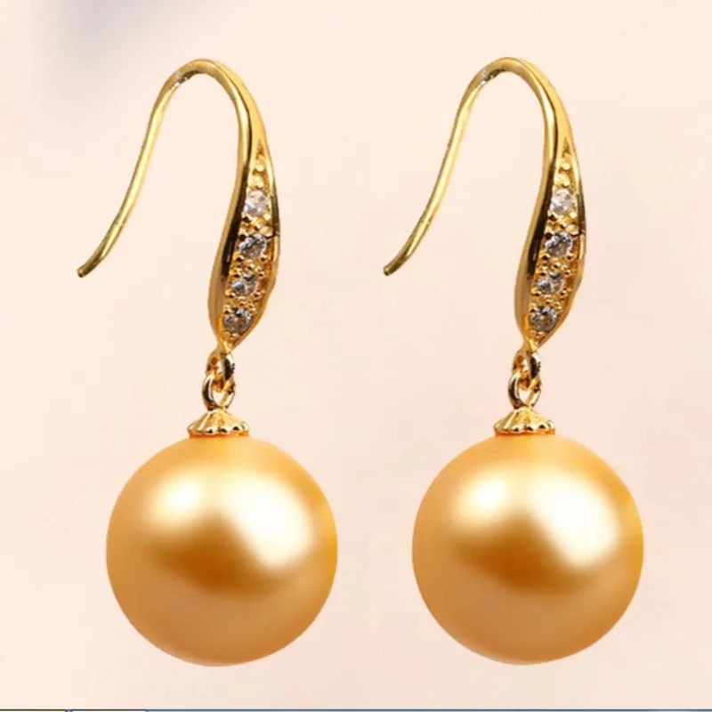 Natural 11-12mm Golden Pearl Earrings with Hook, Elegant Jewelry for Wedding/Party, Perfect Gift for Her
Natural 11-12mm Golden Pearl Earrings with Hook, Elegant Jewelry for Wedding/Party, Perfect Gift for Her