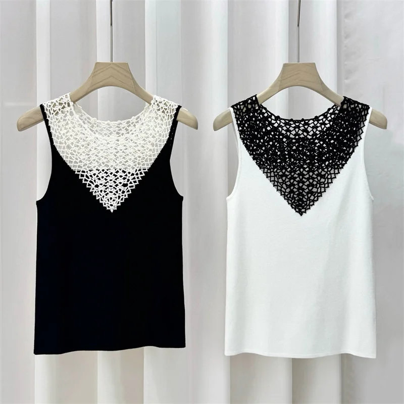 Women's vest New elastic slim fit round neck sleeveless top for spring 2026 Hollow out splicing tanks top Women's corset T-shirt
Women's vest New elastic slim fit round neck sleeveless top for spring 2026 Hollow out splicing tanks top Women's corset T-shirt