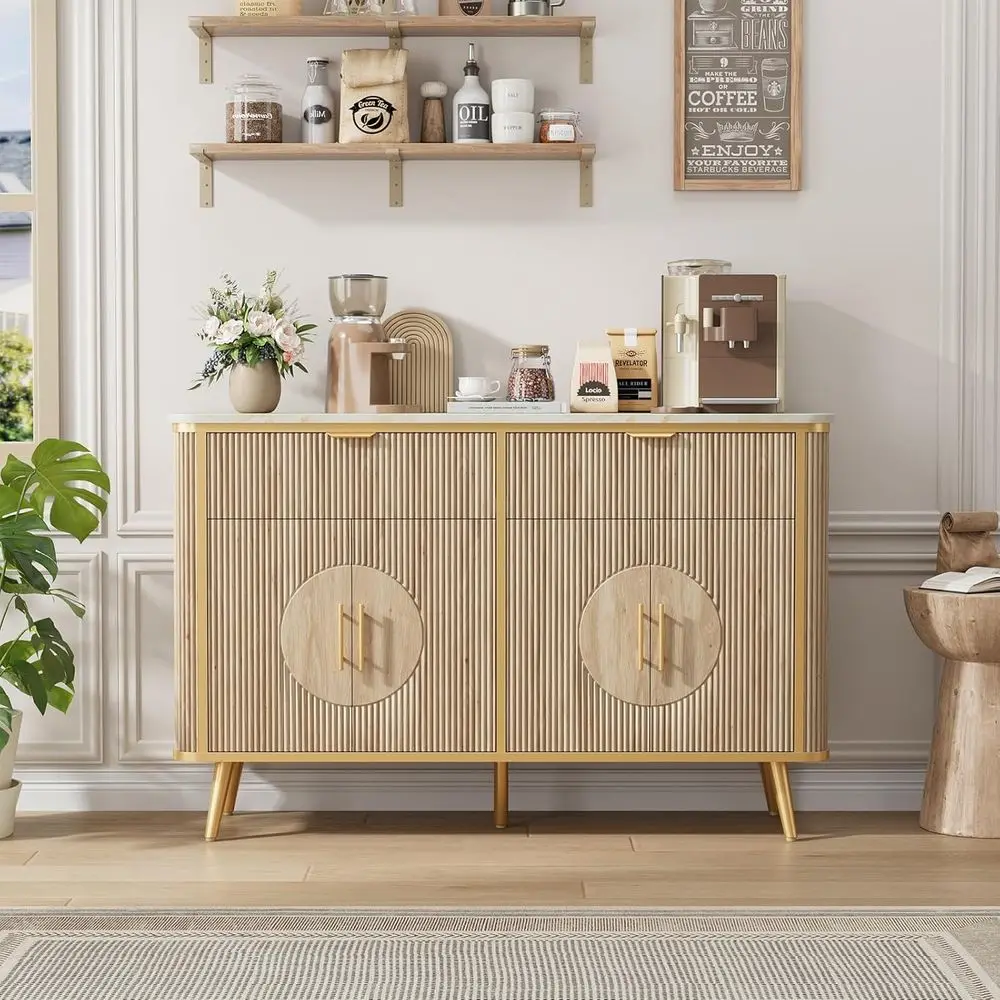 Storage Cabinet with Coffee Bar, 2 Drawers & Adjustable Shelves, Suitable for Kitchen, Dining, Living Room, Hallway, Natural Oak
Storage Cabinet with Coffee Bar, 2 Drawers & Adjustable Shelves, Suitable for Kitchen, Dining, Living Room, Hallway, Natural Oak