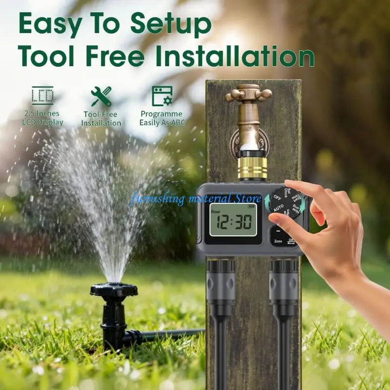Y5GD Weatherproof Brass Double Channel Water Valves BSP 3/4 Inch Thread LCD Display Gardening
Y5GD Weatherproof Brass Double Channel Water Valves BSP 3/4 Inch Thread LCD Display Gardening