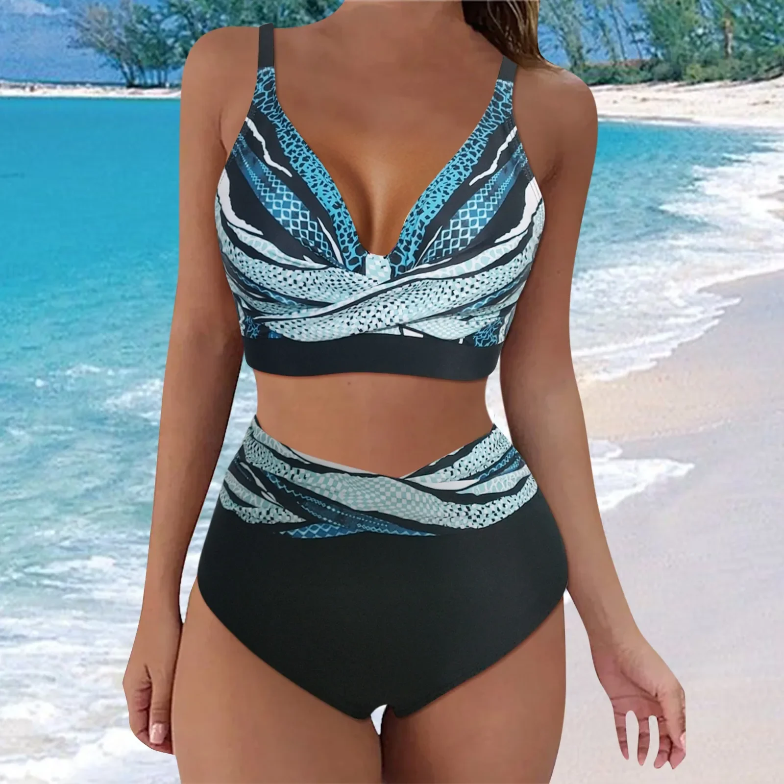 Vintage Printing Split Swimwear Women's Large Bust High Waist Split Swimsuits Tie Dyed Ruched Splicing Bikini High Waist Biquini
Vintage Printing Split Swimwear Women's Large Bust High Waist Split Swimsuits Tie Dyed Ruched Splicing Bikini High Waist Biquini