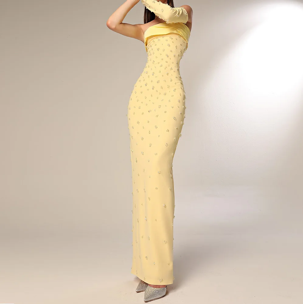 CustomizedStraight Ankle Length Strapless Jersey Pleats Sleeveless Pearls Evening Dress lebrity Gowns Photo Color Elegant and F
CustomizedStraight Ankle Length Strapless Jersey Pleats Sleeveless Pearls Evening Dress lebrity Gowns Photo Color Elegant and F