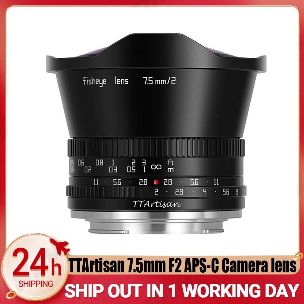 TTArtisan 7.5mm F2 APS-C Wide Angle Fisheye Lens for SONY E FUJI X Canon M Nikon Z Leica L Panasonic Olympus M43 Camera Lense
TTArtisan 7.5mm F2 APS-C Wide Angle Fisheye Lens for SONY E FUJI X Canon M Nikon Z Leica L Panasonic Olympus M43 Camera Lense
