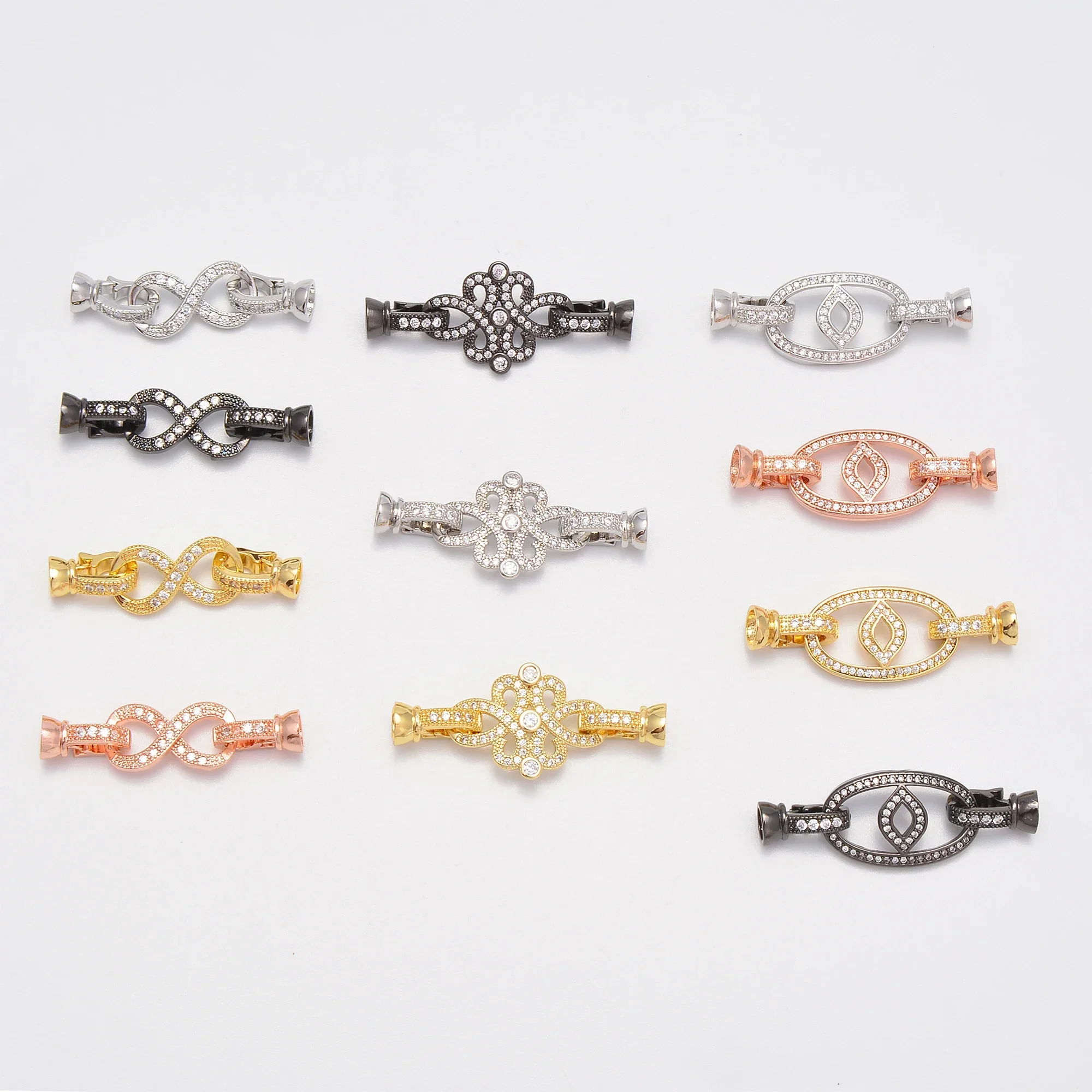 Necklace Making Supplies Pave Zircon Gold/Silver Color Brass Connector Clasp Diy Bracelet Chains Jewelry Accessories Wholesale
Necklace Making Supplies Pave Zircon Gold/Silver Color Brass Connector Clasp Diy Bracelet Chains Jewelry Accessories Wholesale