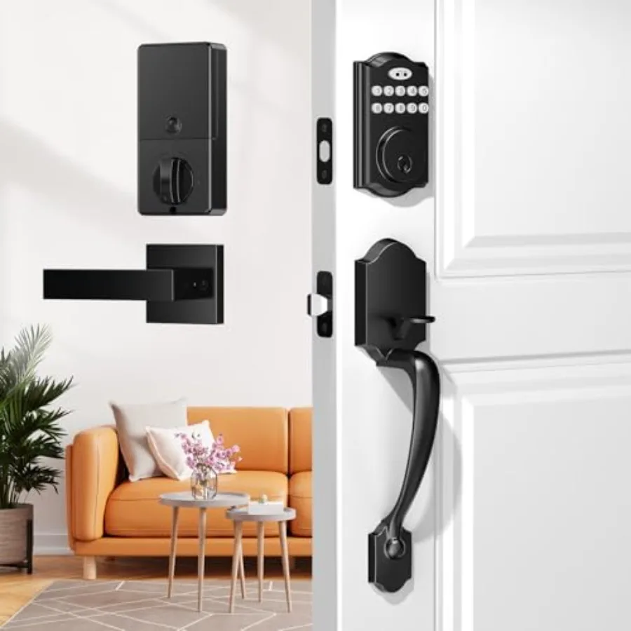 Keyless Entry Door Lock Deadbolt with Handle Set Smart Locks for Front Door Aluminum Electronic Keypad Deadbolt with Lever Hand
Keyless Entry Door Lock Deadbolt with Handle Set Smart Locks for Front Door Aluminum Electronic Keypad Deadbolt with Lever Hand