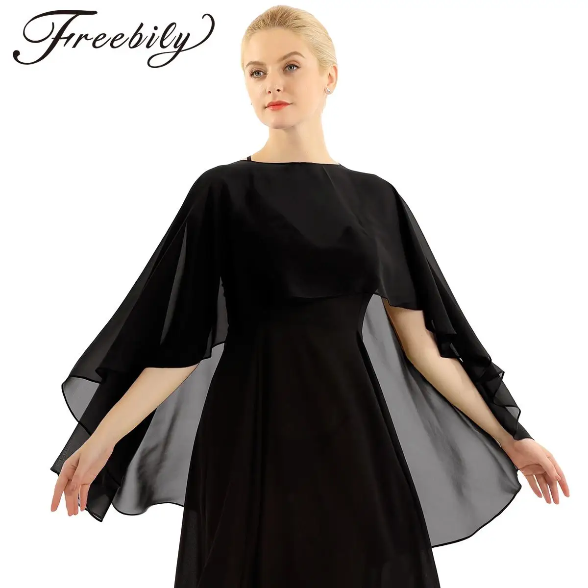 Women Soft Chiffon Capes Shawl Solid Color Hi-low Hem Pullover Thin Shrug Ponchos for Wedding Bridal Bridesmaid Party Dress
Women Soft Chiffon Capes Shawl Solid Color Hi-low Hem Pullover Thin Shrug Ponchos for Wedding Bridal Bridesmaid Party Dress