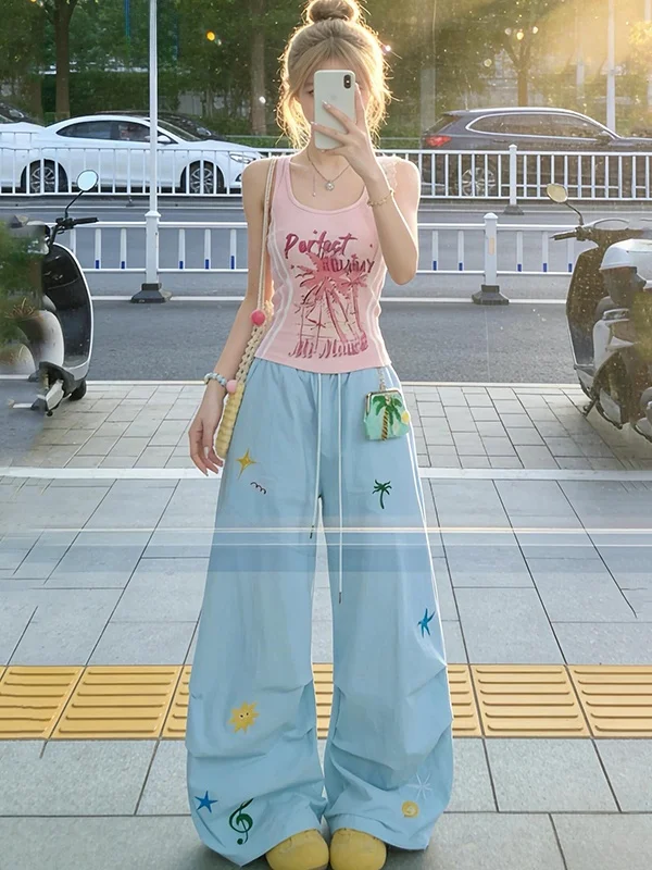 Summer Thin Casual Cartoon Embroidery Workwear Knife- Pants Women's Loose Slimming Drapey Wide Leg Casual Long Trousers
Summer Thin Casual Cartoon Embroidery Workwear Knife- Pants Women's Loose Slimming Drapey Wide Leg Casual Long Trousers
