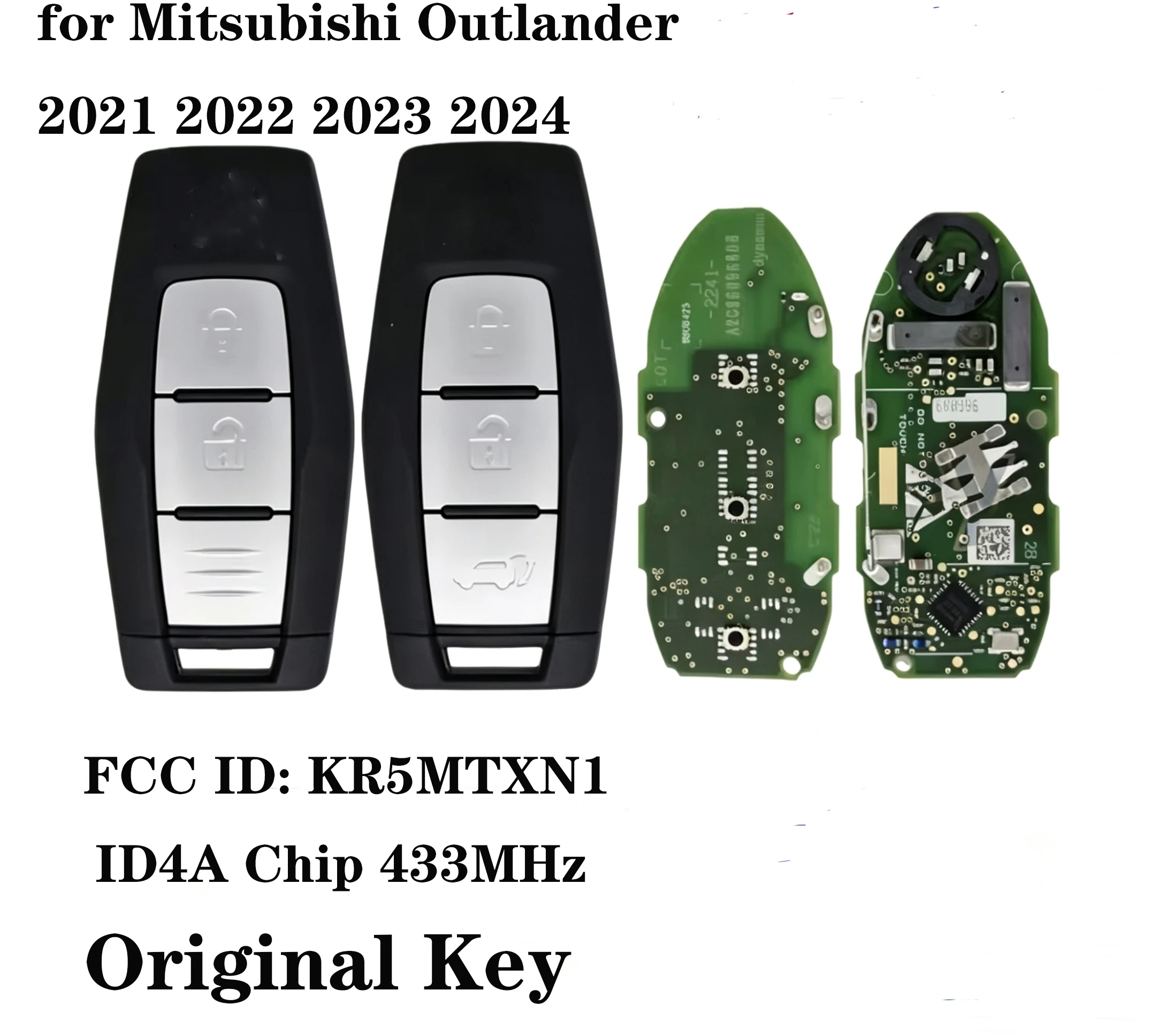 FCC ID: KR5MTXN1 Original Smart Remote Key ID4A Chip 433MHz for Mitsubishi Outlander 2021 2022 2023 2024
FCC ID: KR5MTXN1 Original Smart Remote Key ID4A Chip 433MHz for Mitsubishi Outlander 2021 2022 2023 2024