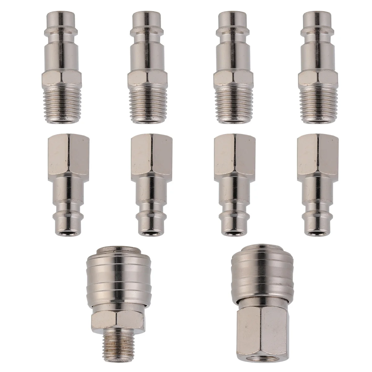 Pneumatic Connector Fittings Compressor Coupler Quick Release Set Hose Connectors Nickel Plated Anti Rust Corrosion
Pneumatic Connector Fittings Compressor Coupler Quick Release Set Hose Connectors Nickel Plated Anti Rust Corrosion