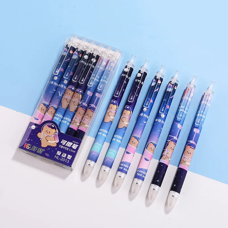 48 pcs/lot Cartoon Bear Erasable Gel Pen Set Cute 0.5mm Black/Blue Ink Neutral Pens Stationery Gift School Supplies
48 pcs/lot Cartoon Bear Erasable Gel Pen Set Cute 0.5mm Black/Blue Ink Neutral Pens Stationery Gift School Supplies