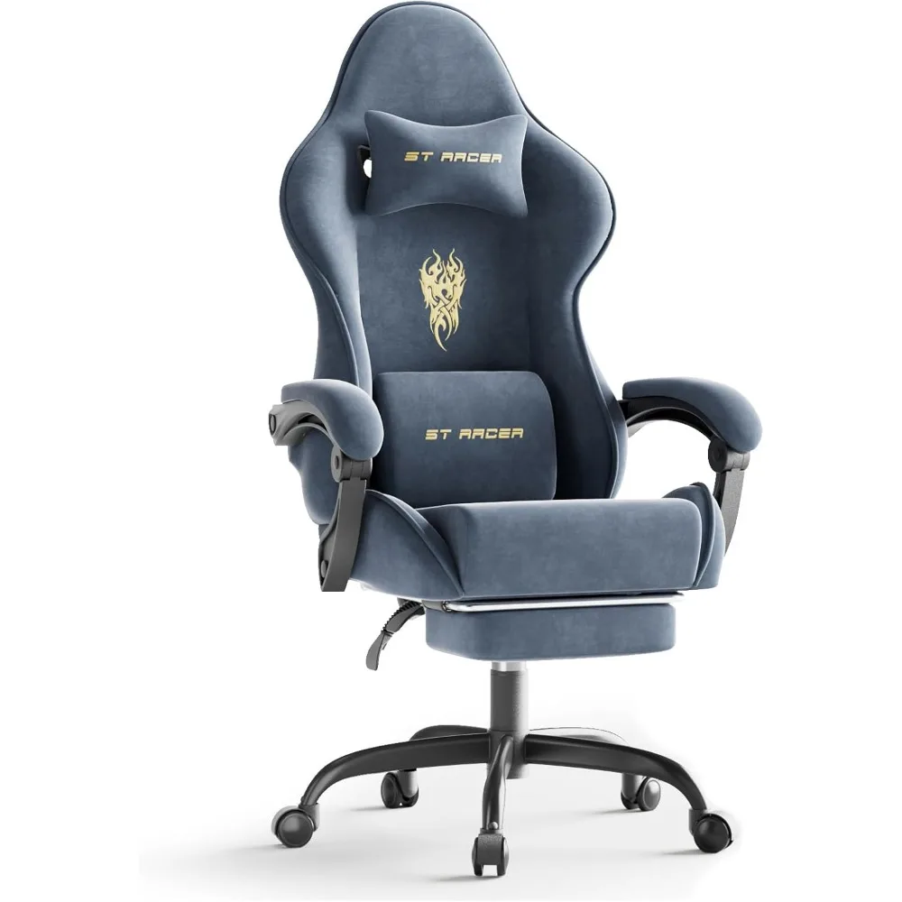 Velvet Fabric Gaming Chair, High Back Ergonomic Gamer Chair for Adult, Comfortable Video Game Chair with Footrest and Massage
Velvet Fabric Gaming Chair, High Back Ergonomic Gamer Chair for Adult, Comfortable Video Game Chair with Footrest and Massage