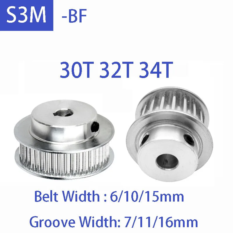 1pcs S3M BF Timing Pulley Aluminum Alloy 30T 32T 34T Teeth Synchronous Wheel Belt Width 6/10/15mm Bore 4mm-19mm Pitch 3mm
1pcs S3M BF Timing Pulley Aluminum Alloy 30T 32T 34T Teeth Synchronous Wheel Belt Width 6/10/15mm Bore 4mm-19mm Pitch 3mm