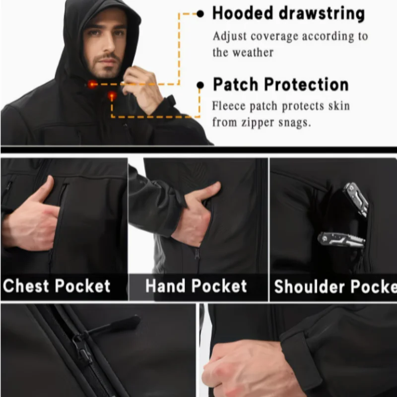 Men's Outdoor Tactical Autumn and Winter Jacket Windproof and Wear-resistant Multi-pocket Hooded Jacket Leisure Sports Equipment
Men's Outdoor Tactical Autumn and Winter Jacket Windproof and Wear-resistant Multi-pocket Hooded Jacket Leisure Sports Equipment