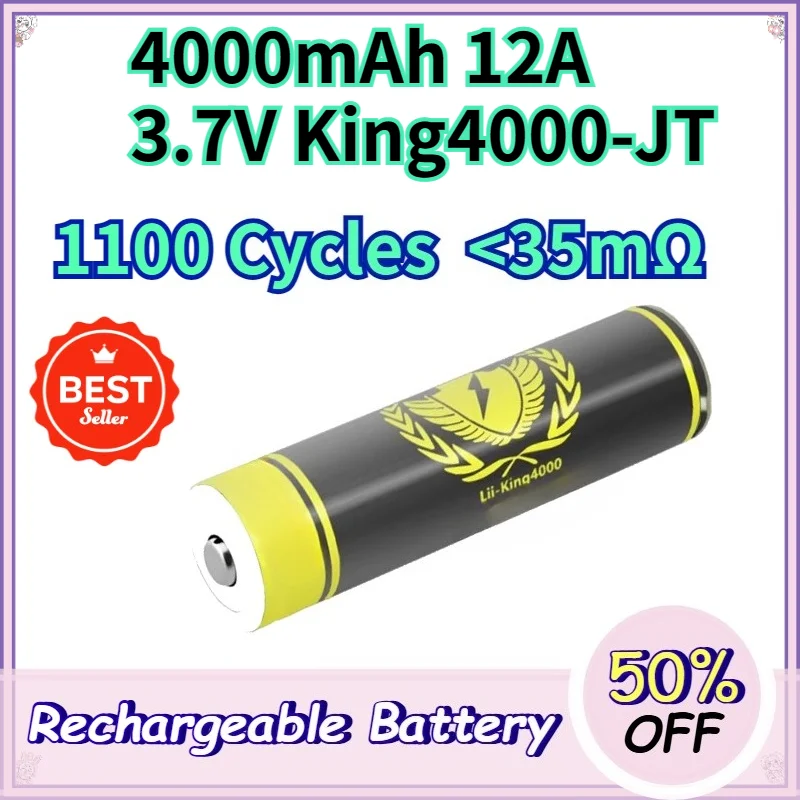 4000mAh 18650 Battery 3.7V 12A High Capacity King4000 JT Built in Explosion Proof Valve for Bluetooth Speaker POS Dashcam
4000mAh 18650 Battery 3.7V 12A High Capacity King4000 JT Built in Explosion Proof Valve for Bluetooth Speaker POS Dashcam