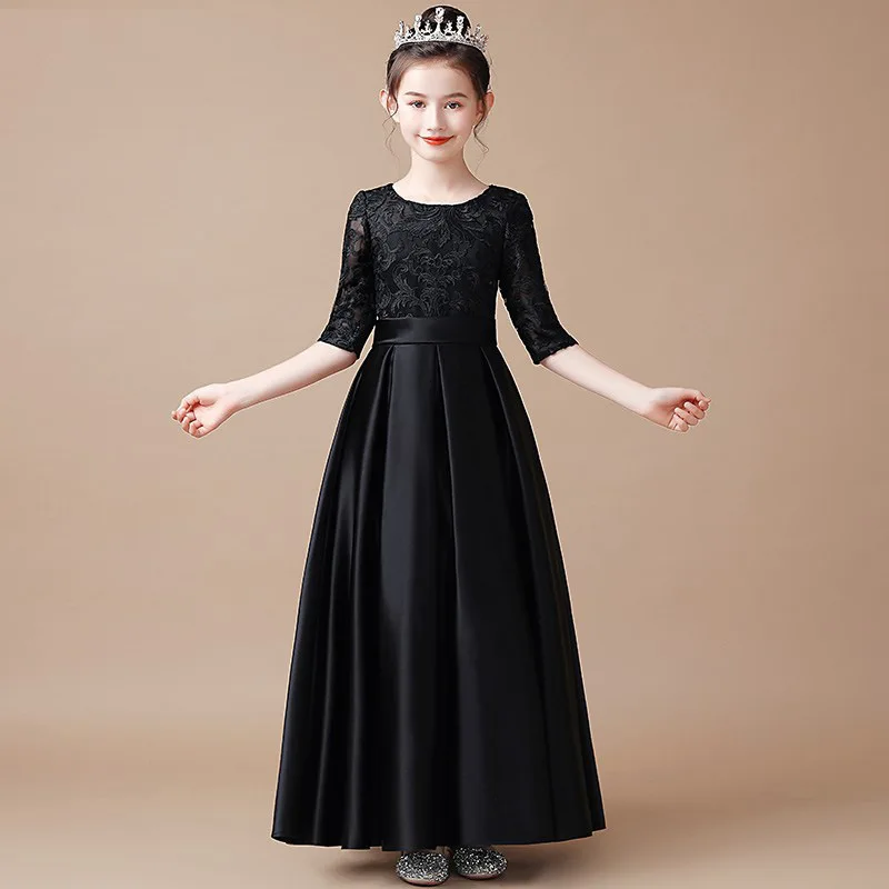 Formal Occasions Girls' Black Dress Long Costume for Piano Performance Student Little Host Children's Orchestra Chorus
Formal Occasions Girls' Black Dress Long Costume for Piano Performance Student Little Host Children's Orchestra Chorus