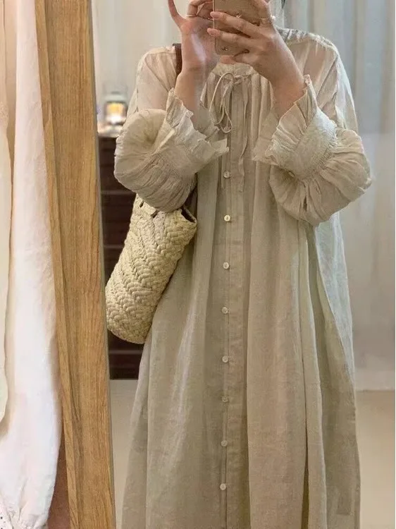 Loose Fitting Retro Lazy Style Long Dress Women's Spring Season plus Size New Chinese Style Dress Casual Wear
Loose Fitting Retro Lazy Style Long Dress Women's Spring Season plus Size New Chinese Style Dress Casual Wear