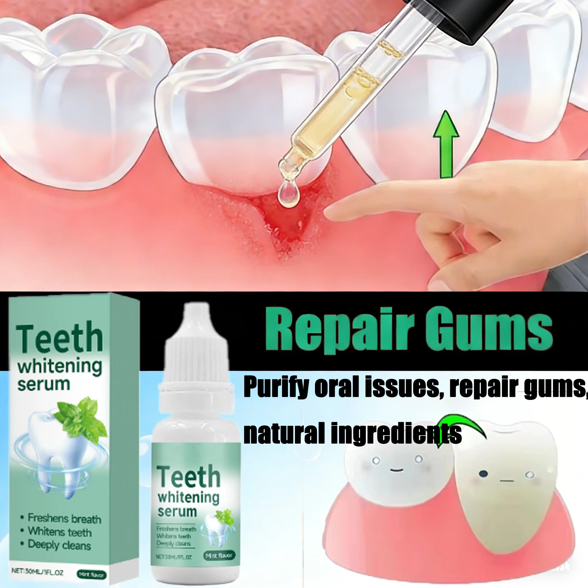 Эссенция для быстрого восстановления десен, ополаскиватель для рта, очищает, решает проблемы с полостью рта, натуральные ингредиенты, снимает повреждения десен, сыворотка, мятный вкус, уменьшает покраснение
Эссенция для быстрого восстановления десен, ополаскиватель для рта, очищает, решает проблемы с полостью рта, натуральные ингредиенты, снимает повреждения десен, сыворотка, мятный вкус, уменьшает покраснение