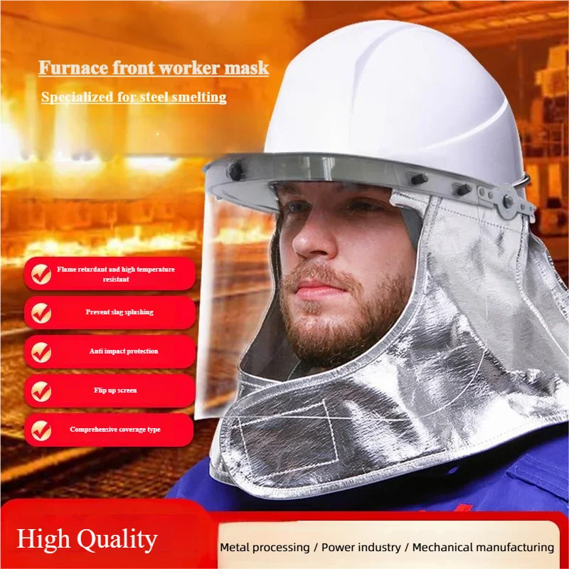 High-Temperature Protective Face Shield Furnace Front Operations Slag&Impact Resistant, Heat Insulation Molten Metal Splash
High-Temperature Protective Face Shield Furnace Front Operations Slag&Impact Resistant, Heat Insulation Molten Metal Splash