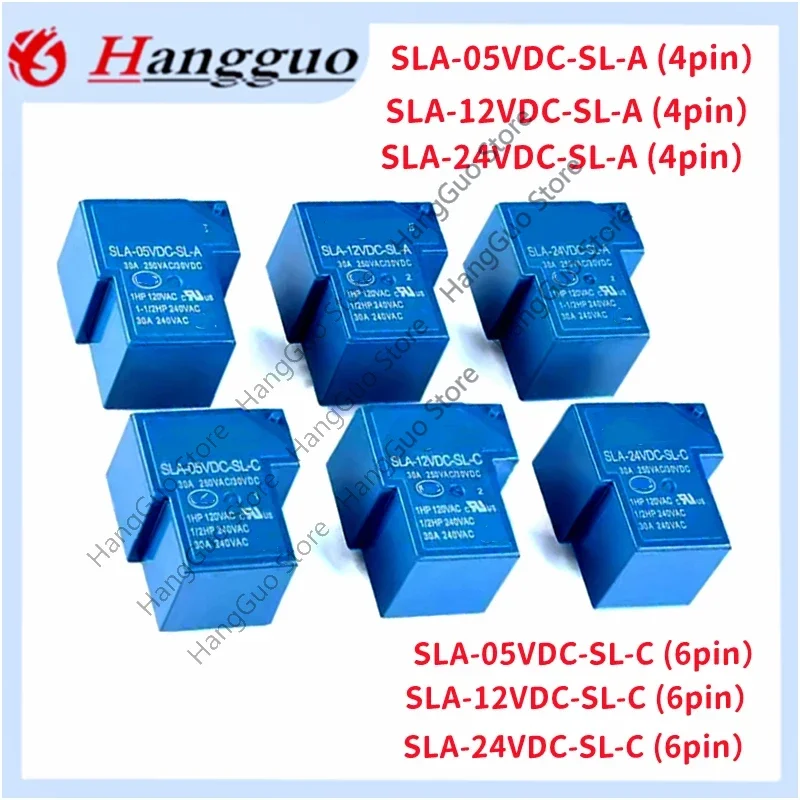 5pcs/Lot SLA -05V 12V 24VDC -SL-A -C 4Pin/6Pin 30A SLA-05VDC-SL-A SLA-12VDC-SL-A SLA-24VDC-SL-C 30A 5V 12V 24V Power Relays 
5pcs/Lot SLA -05V 12V 24VDC -SL-A -C 4Pin/6Pin 30A SLA-05VDC-SL-A SLA-12VDC-SL-A SLA-24VDC-SL-C 30A 5V 12V 24V Power Relays