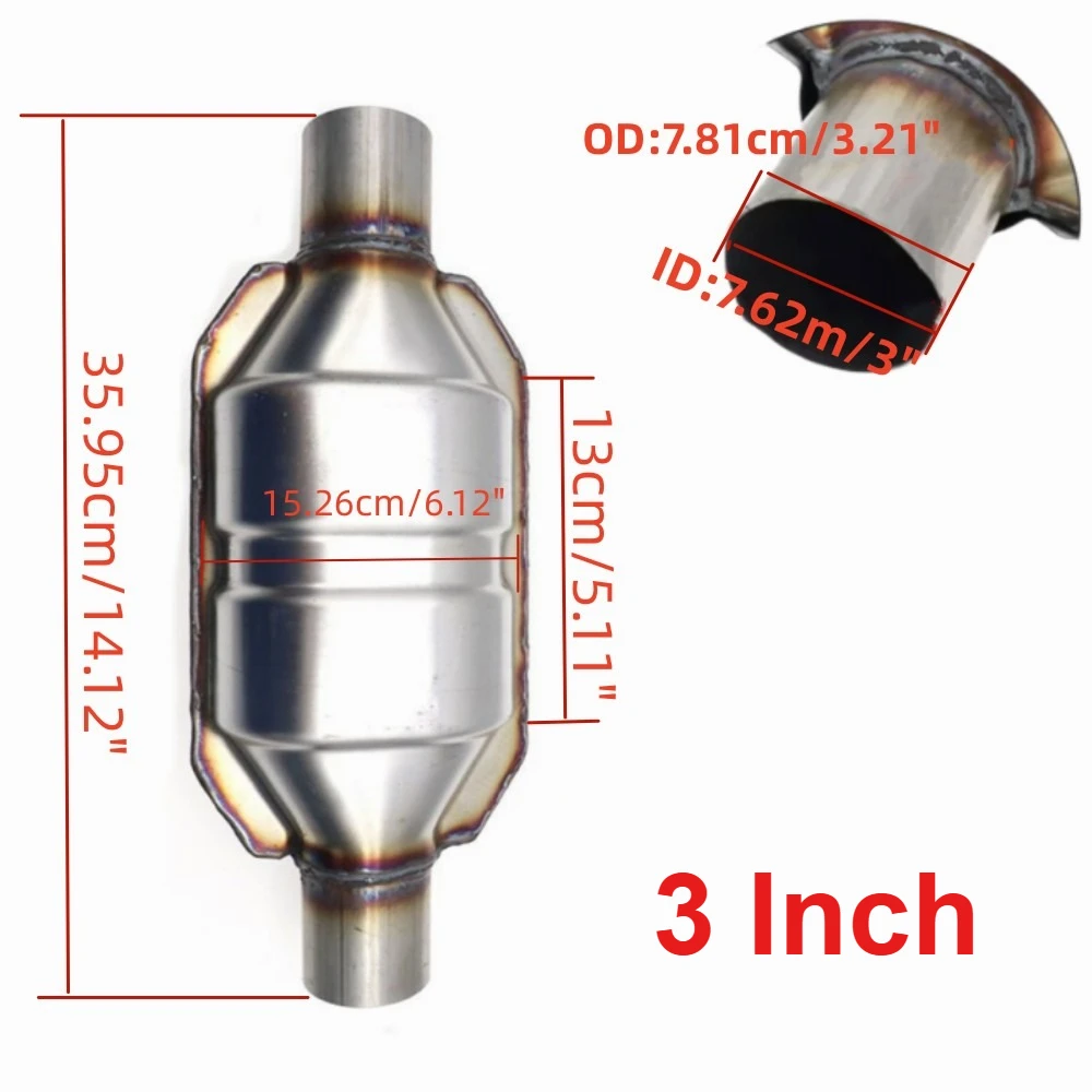 3" inch 7.62cm Universal Car Catalytic Converter Exhaust 400 Cell High Flow Catalyst Converter Euro1 Round Stainless Steel
3" inch 7.62cm Universal Car Catalytic Converter Exhaust 400 Cell High Flow Catalyst Converter Euro1 Round Stainless Steel