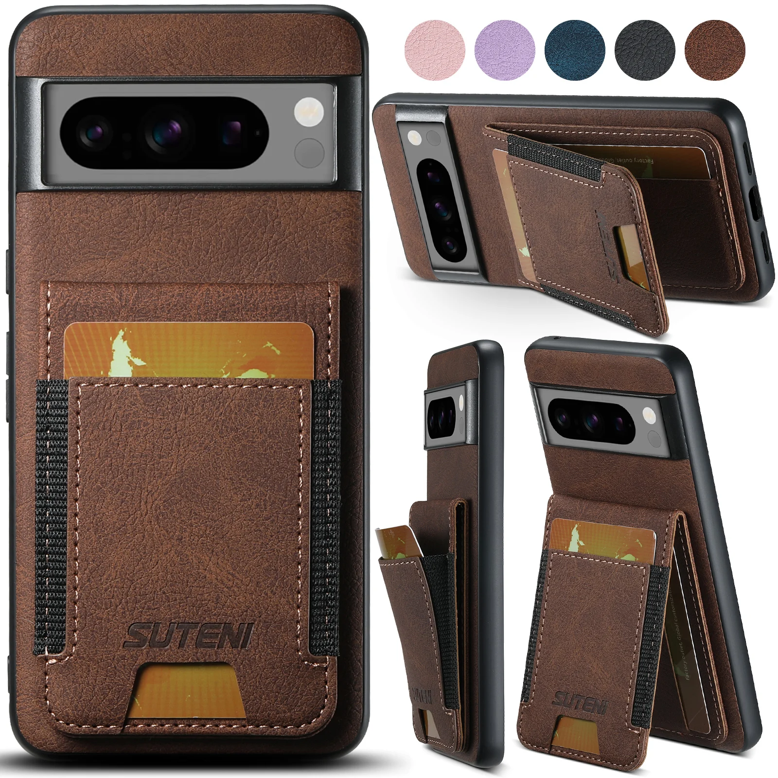 SUTENI Luxury Faux Leather Card Holder Stand Phone Case Frosted Feel For Google Pixel 10 Pro XL 9 8A 7 6
SUTENI Luxury Faux Leather Card Holder Stand Phone Case Frosted Feel For Google Pixel 10 Pro XL 9 8A 7 6