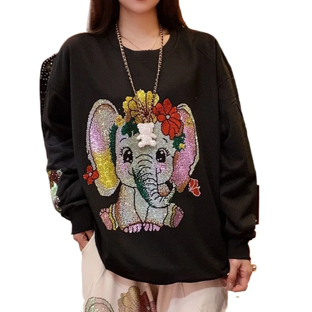 Trendy Women's Long Loose Sweatshirt Cotton Thin Long Sleeve Casual T-shirt Plus Size Bright Diamond Crew Neck Versatile Top 9
Trendy Women's Long Loose Sweatshirt Cotton Thin Long Sleeve Casual T-shirt Plus Size Bright Diamond Crew Neck Versatile Top 9