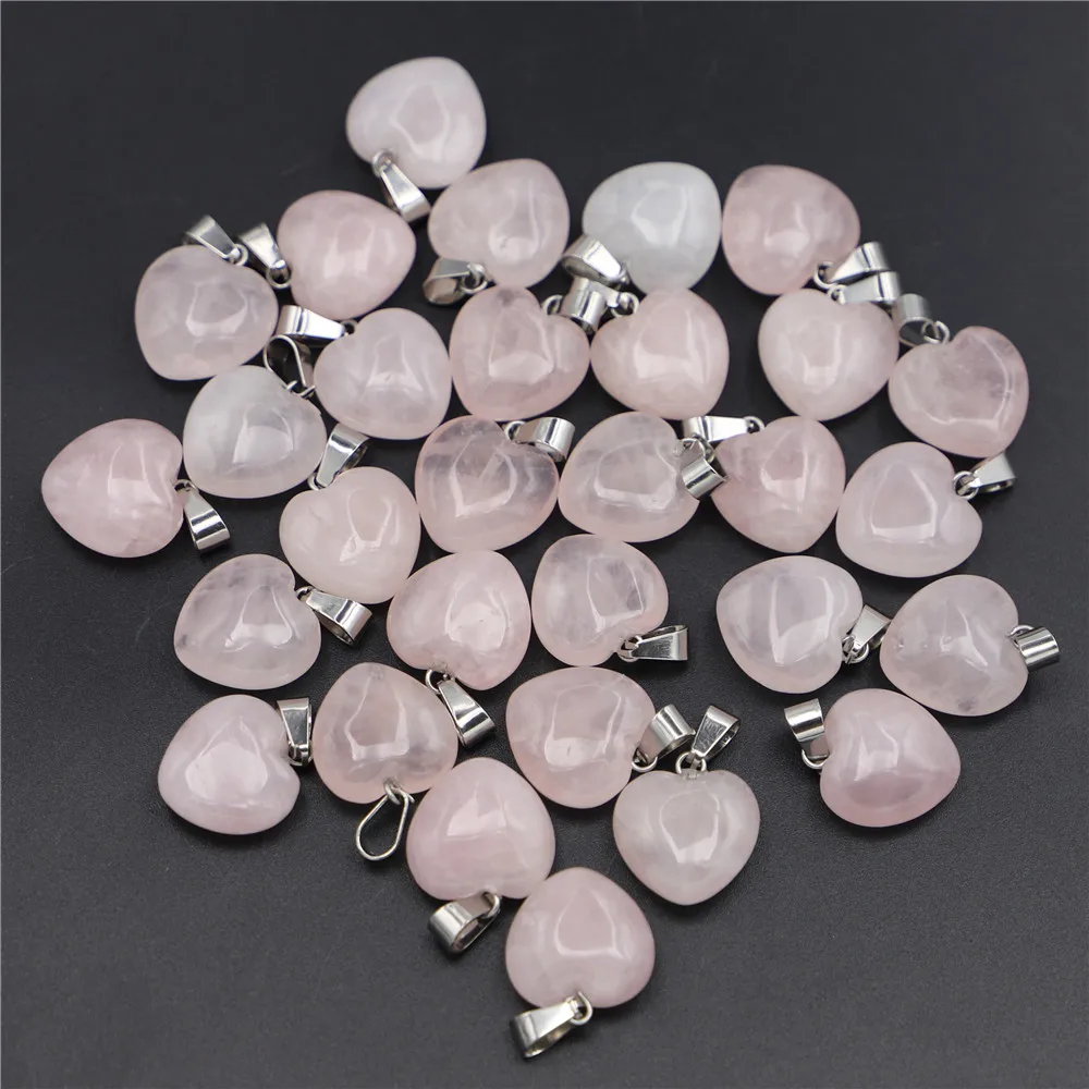Fashion Natural Stone Rose Quartz Heart Pendant Charm Healing Crystal For Necklace Women Jewelry Making DIY Accessories 50PCS
Fashion Natural Stone Rose Quartz Heart Pendant Charm Healing Crystal For Necklace Women Jewelry Making DIY Accessories 50PCS