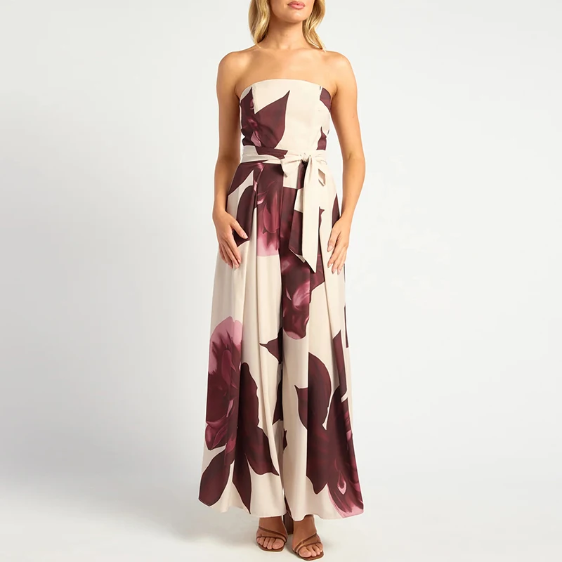 Vintage Floral Printed Lace Up Jumpsuits Ladies Sleeveless High Waist Playsuits Overalls Casual Pleated Commute Wide Leg Rompers
Vintage Floral Printed Lace Up Jumpsuits Ladies Sleeveless High Waist Playsuits Overalls Casual Pleated Commute Wide Leg Rompers