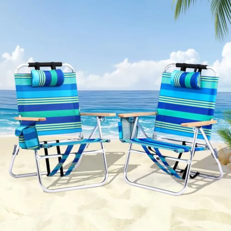 Lightweight Backpack Beach Chair, 2 Pack Portable Beach Chairs for Adults with Side Bag, 3 Level Adjustable Positions for Campi
Lightweight Backpack Beach Chair, 2 Pack Portable Beach Chairs for Adults with Side Bag, 3 Level Adjustable Positions for Campi
