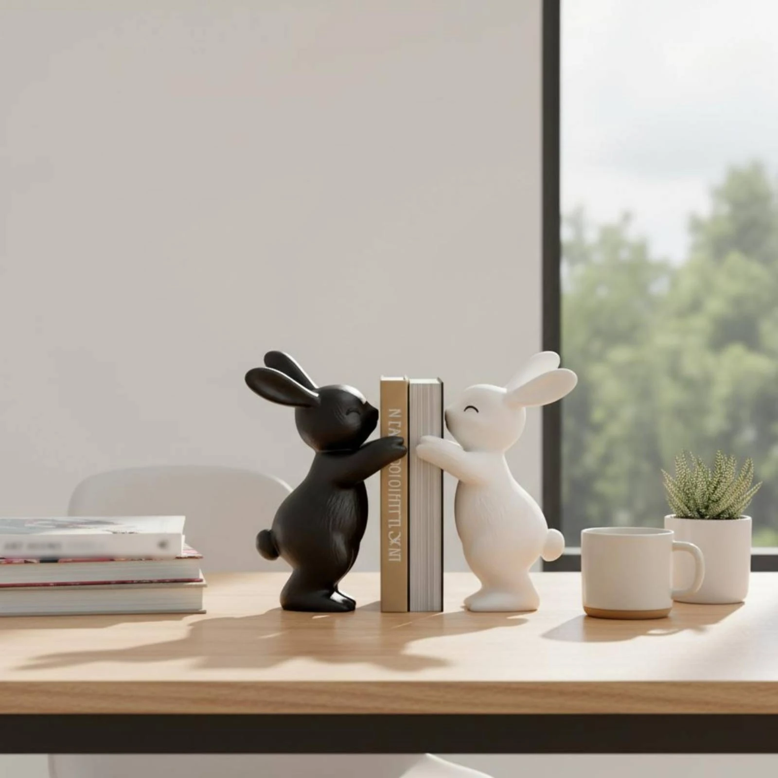 Nordic Rabbit Book Stand Artistic Rabbit Statue Bookend Bunny Figurine Bookends Stable Home Decor Sturdy for TV Cabinet
Nordic Rabbit Book Stand Artistic Rabbit Statue Bookend Bunny Figurine Bookends Stable Home Decor Sturdy for TV Cabinet