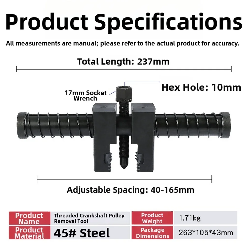 1pcs Car Spring Telescopic Reinforced Crankshaft Pulley Removal Tool For Harmonic Maintenance Tools
1pcs Car Spring Telescopic Reinforced Crankshaft Pulley Removal Tool For Harmonic Maintenance Tools