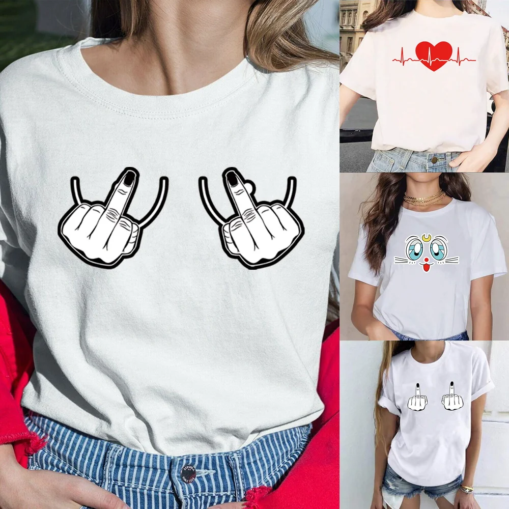 2024 Trend Chest Print Short Sleeve T-shirts Women Clothing Summer Round Neck Casual Comfortable Short Sleeve T-shirt Streetwear
2024 Trend Chest Print Short Sleeve T-shirts Women Clothing Summer Round Neck Casual Comfortable Short Sleeve T-shirt Streetwear