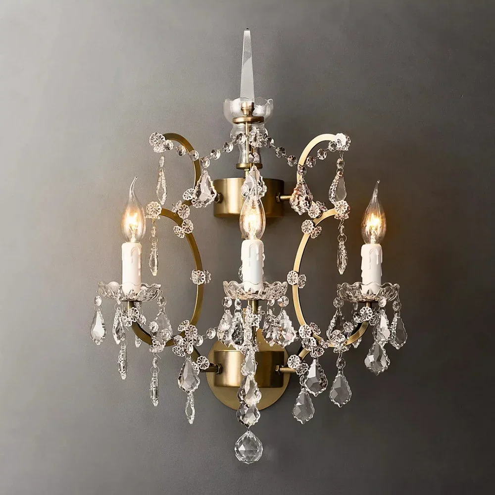 European Retro Style Crystal Wall Lamp Modern Brass LED Wall Lamp Home Decor Luxury Corridor Transparent Crystal Lamp
European Retro Style Crystal Wall Lamp Modern Brass LED Wall Lamp Home Decor Luxury Corridor Transparent Crystal Lamp
