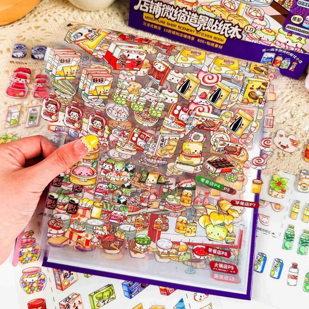 New Supermarket Theme Miniature Scene Sticker PET Die-cut 10 Scenes Scene Sticker Book Large Size Scenery Stickers Kids Toy
New Supermarket Theme Miniature Scene Sticker PET Die-cut 10 Scenes Scene Sticker Book Large Size Scenery Stickers Kids Toy