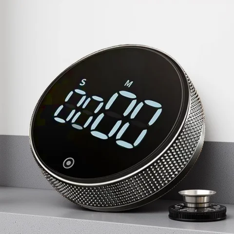 DINRGO Magnetyczny minutnik kuchenny Cyfrowy minutnik Ręczne odliczanie Minutnik obrotowy Mechaniczny minutnik do gotowania Prysznic Stoper