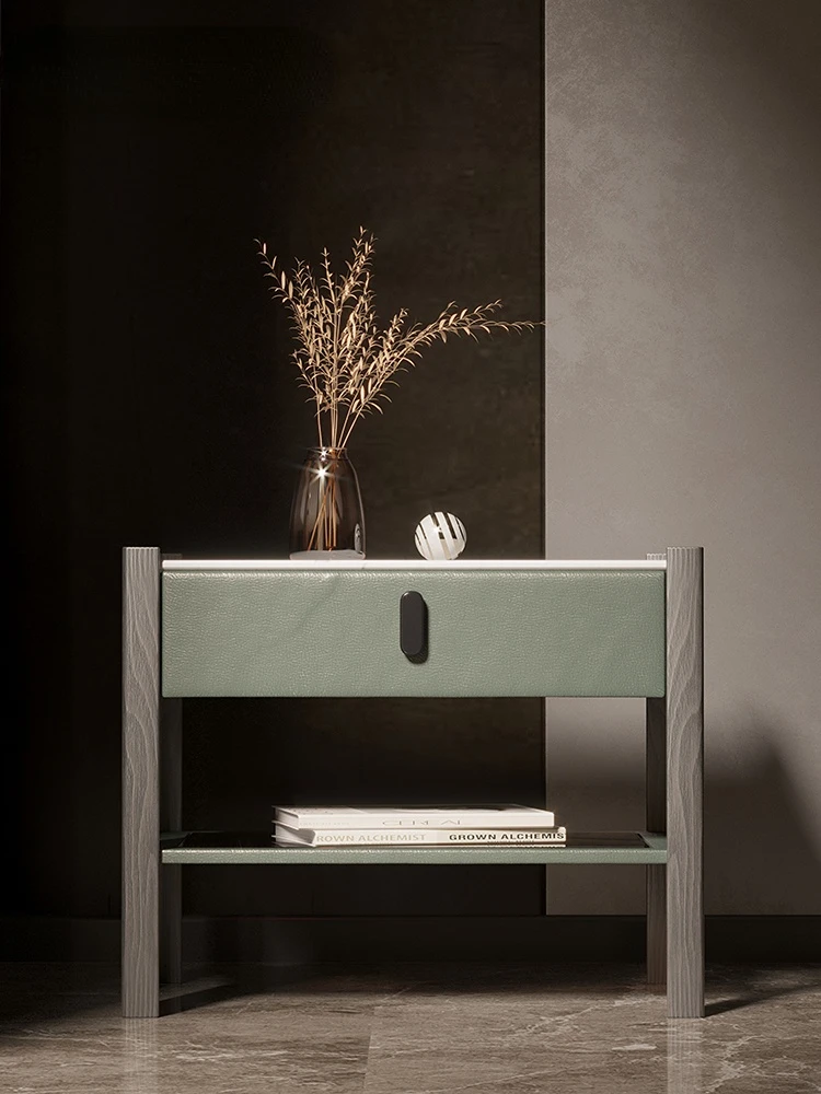 Conversation space Italian minimalist leather bedside table designer modern intelligent rechargeable light luxury small family
Conversation space Italian minimalist leather bedside table designer modern intelligent rechargeable light luxury small family