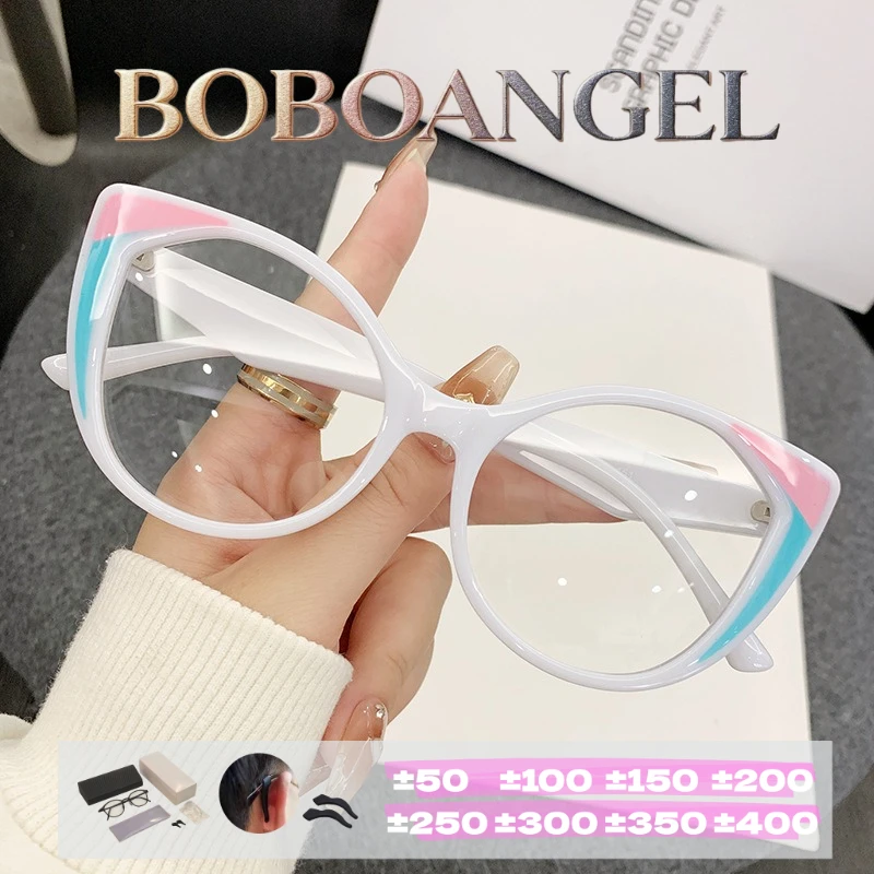 BOBOANGEL Women Anti Blue Light Reading Glasses Fashion Cat Eye For Myopia Hyperopia Customizable Prescription Computer Glasses
BOBOANGEL Women Anti Blue Light Reading Glasses Fashion Cat Eye For Myopia Hyperopia Customizable Prescription Computer Glasses