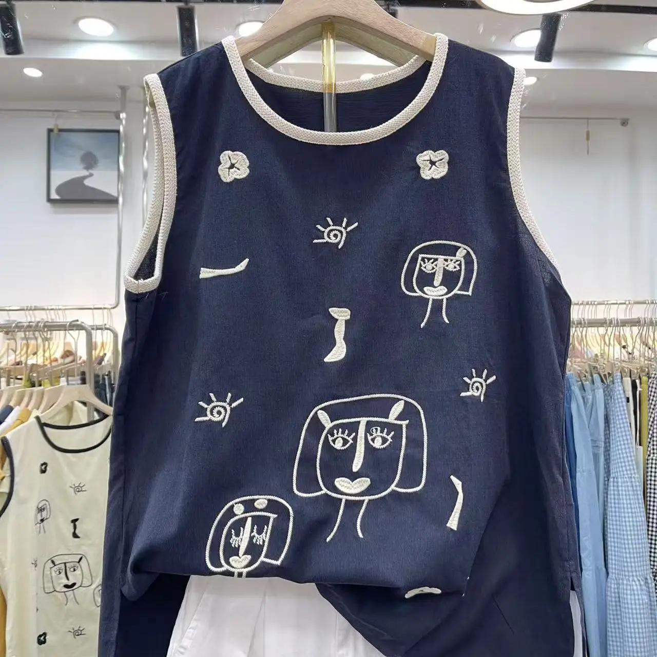 B33 Cotton Linen Embroidered round Ne Svel T-irt Women Casual Versatile Summer New Sle Breathable Skin-friendly
B33 Cotton Linen Embroidered round Ne Svel T-irt Women Casual Versatile Summer New Sle Breathable Skin-friendly