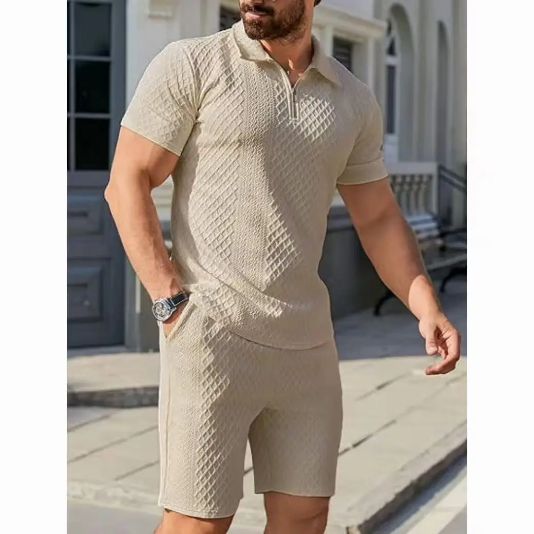 2026 Summer Fashion New Men's Jacquard Polo Shirt Shorts Set - European Style Casual Sports Two-Piece Set
2026 Summer Fashion New Men's Jacquard Polo Shirt Shorts Set - European Style Casual Sports Two-Piece Set