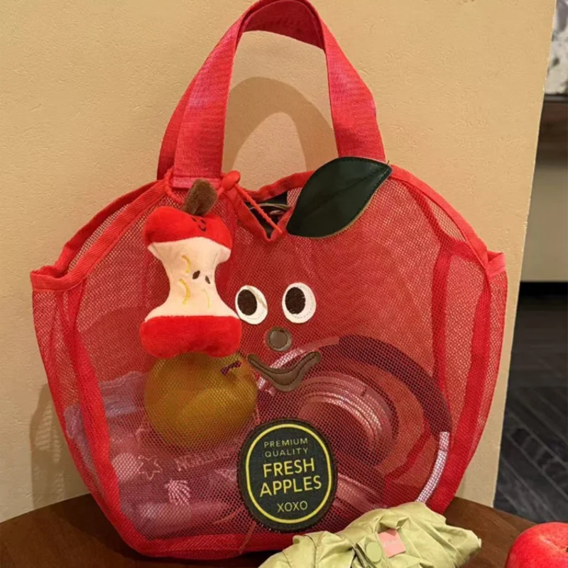 Cute Apple Mesh Handbag Creative Fruit-shaped Shoulder Bag Portable Lightweighte Beach Vacation Travel Toiletry Storage Bag
Cute Apple Mesh Handbag Creative Fruit-shaped Shoulder Bag Portable Lightweighte Beach Vacation Travel Toiletry Storage Bag